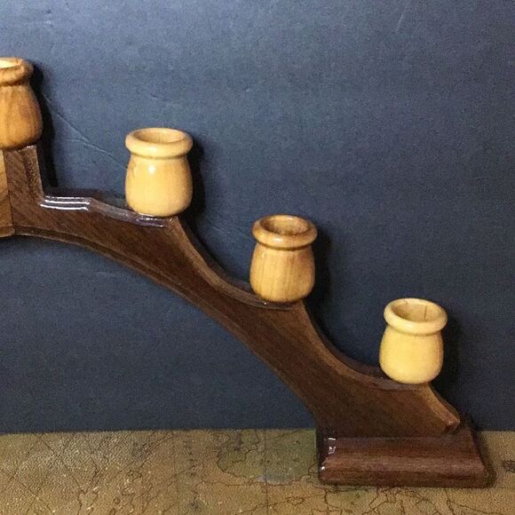 Beautiful, handmade wooden arch candle holder - Picture 6 of 8